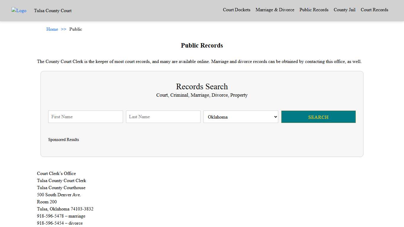 Public Records Tulsa County Court